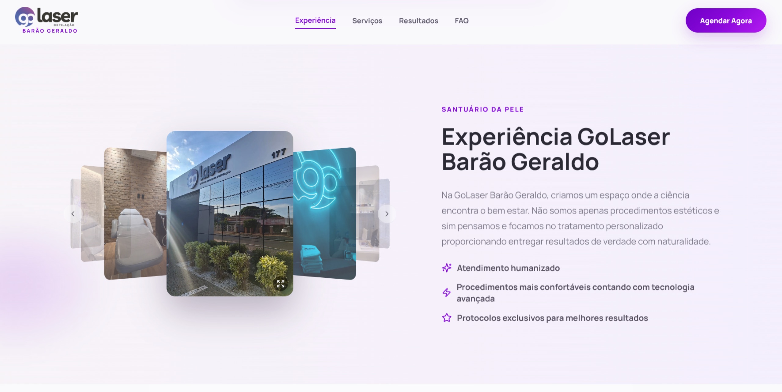 Seção Experiência GoLaser — Santuário da Pele