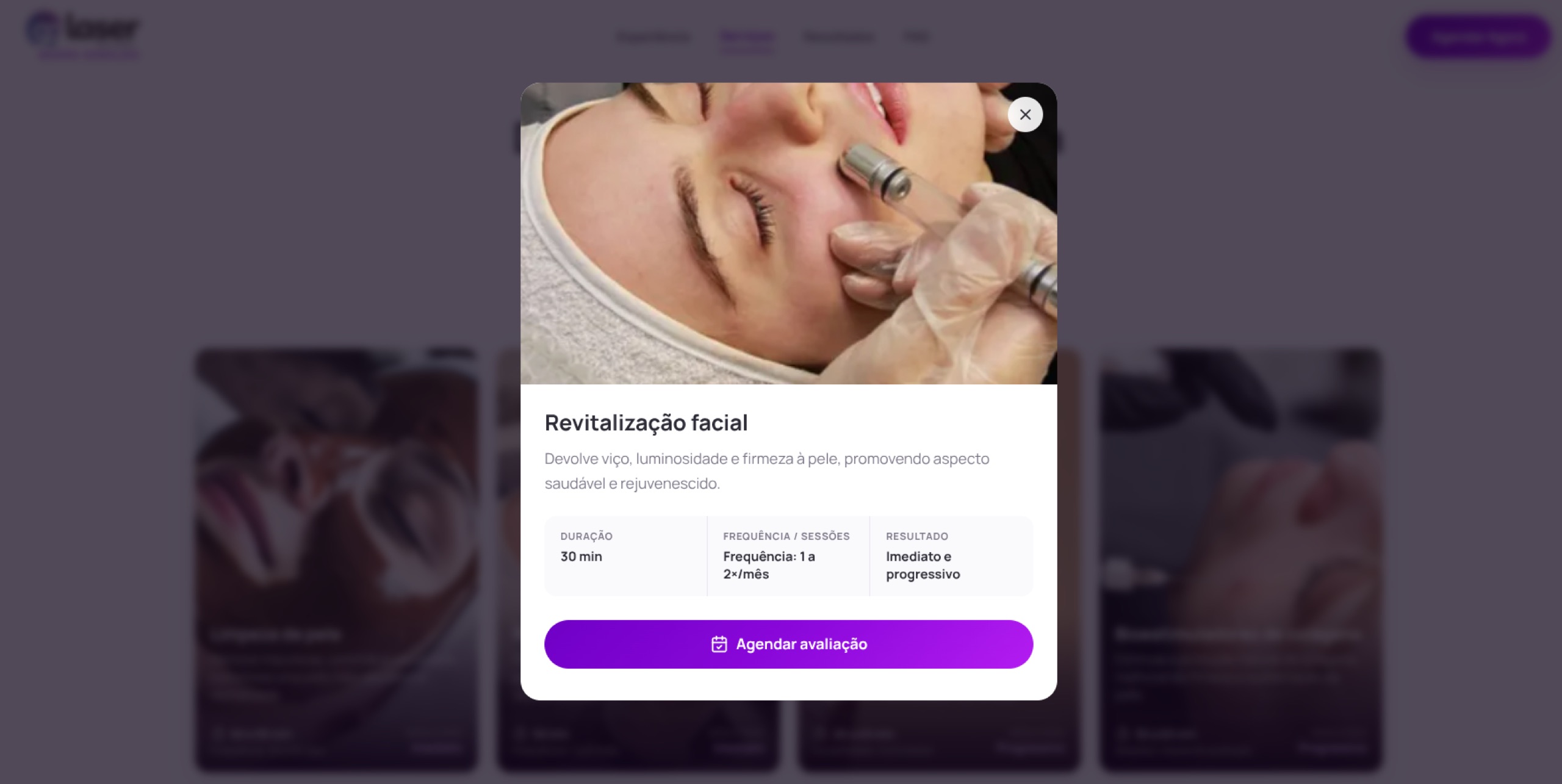 Modal de protocolo — Revitalização Facial