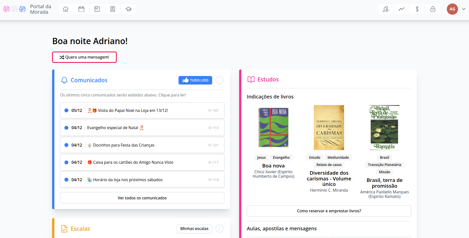 Dashboard principal