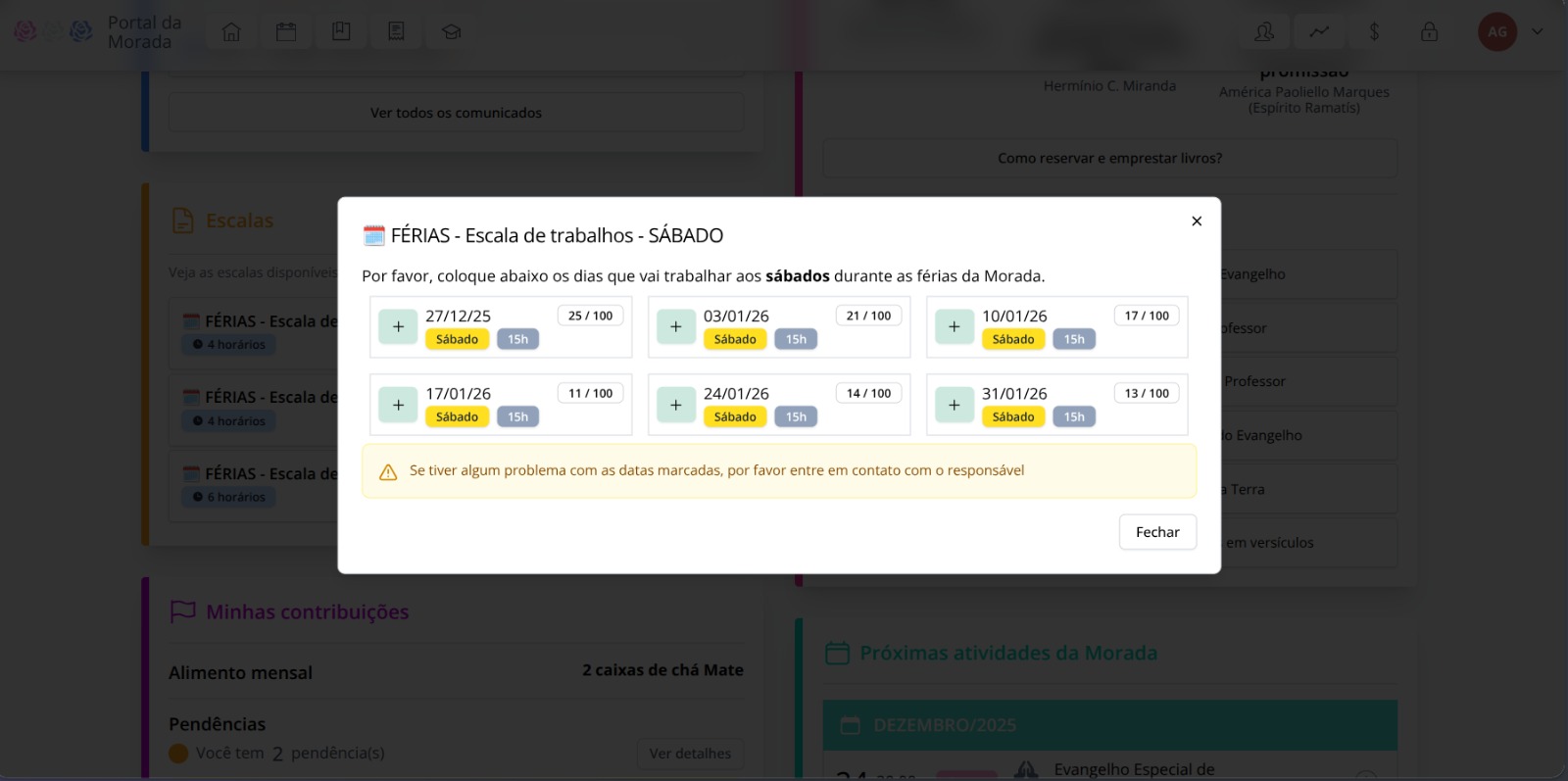 Escalas de atividades