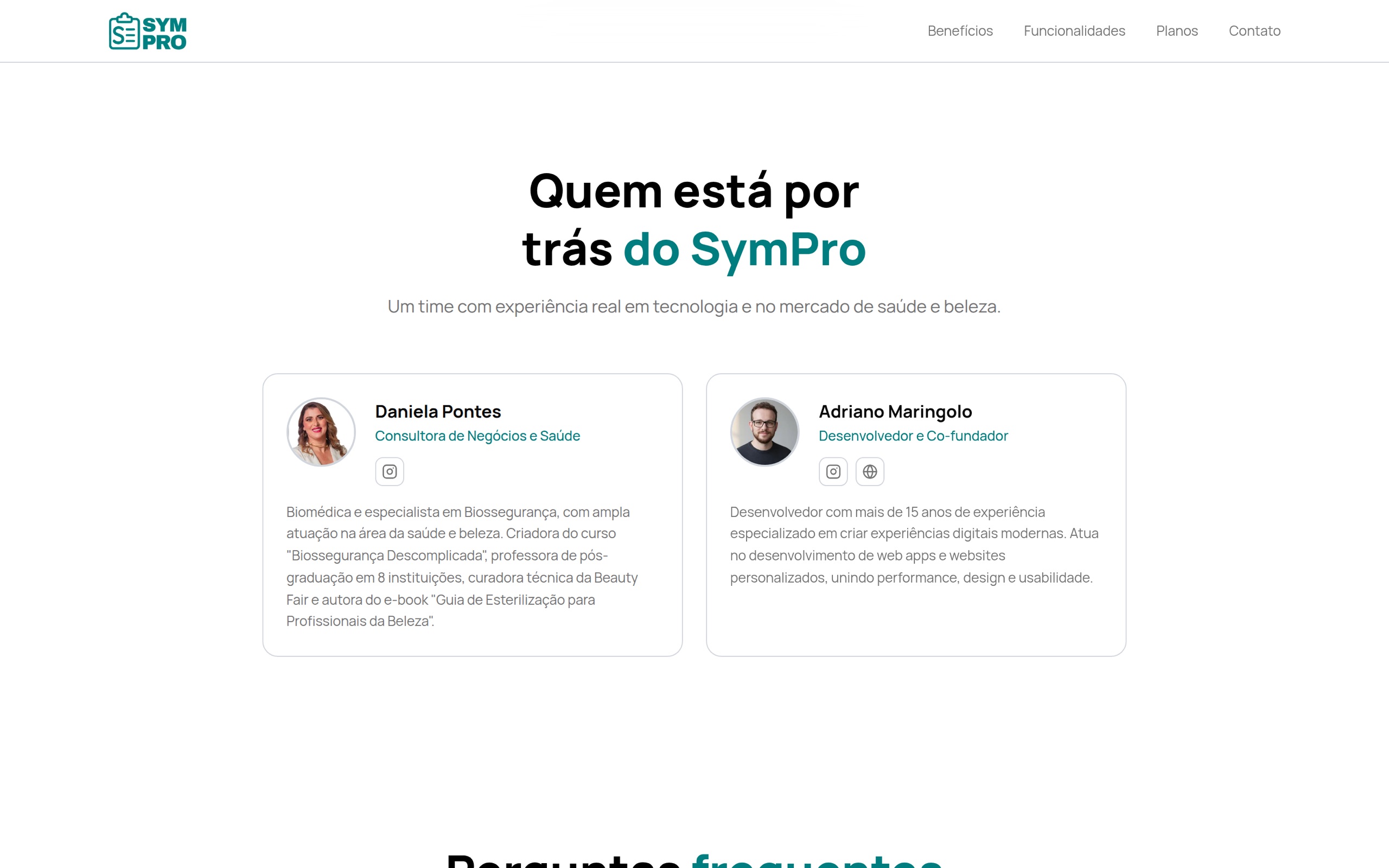 Seção do time SymPro
